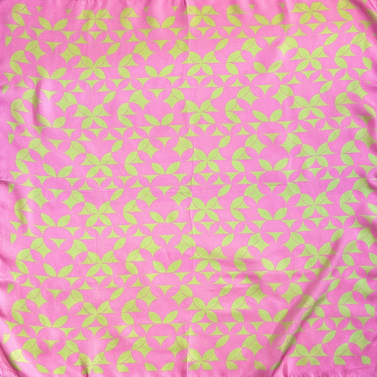 Rosa &amp; Grün Geometrisches Quadratisches Tuch