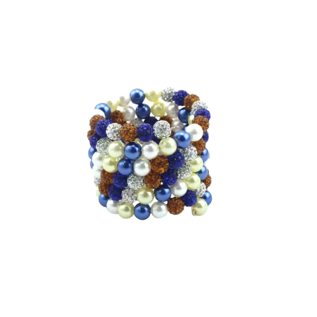 Pulseras de perlas rosas y verdes inspiradas en hermandades