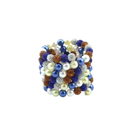 Pulseras de perlas rosas y verdes inspiradas en hermandades