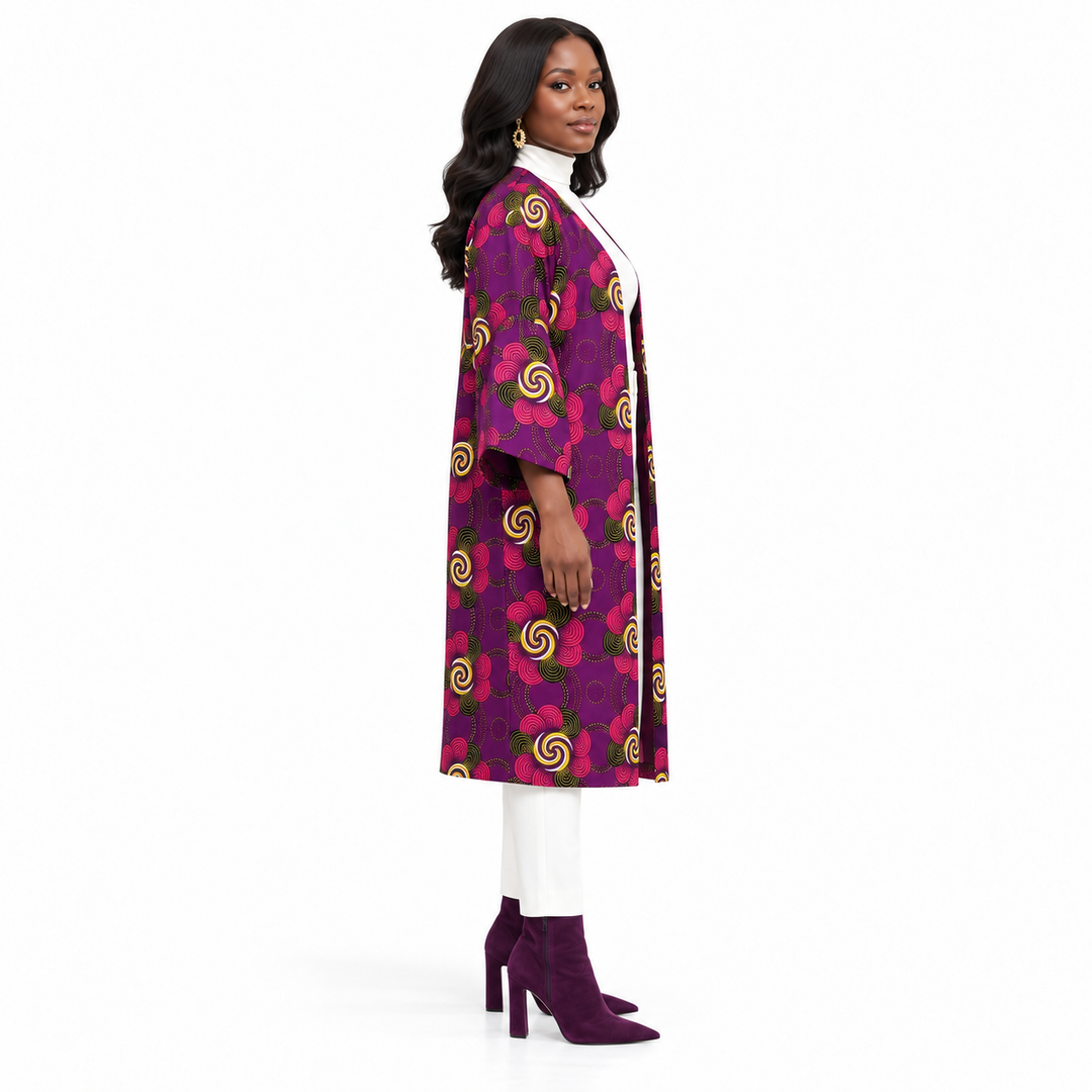 Two-Look Reversible African Print Kimono Jacket