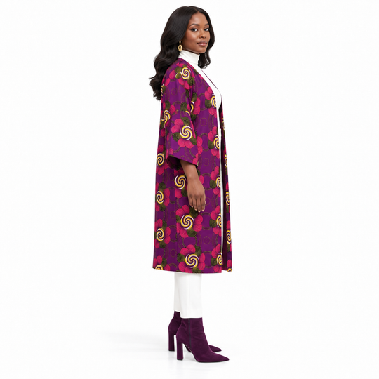 Two-Look Reversible African Print Kimono Jacket