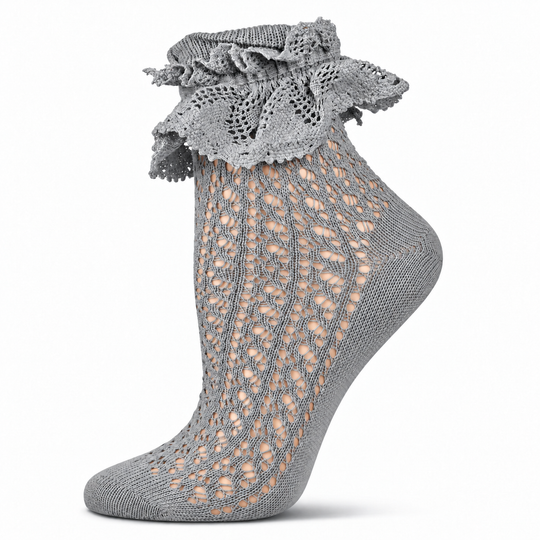 Whimsy Lace Anklet: Grey