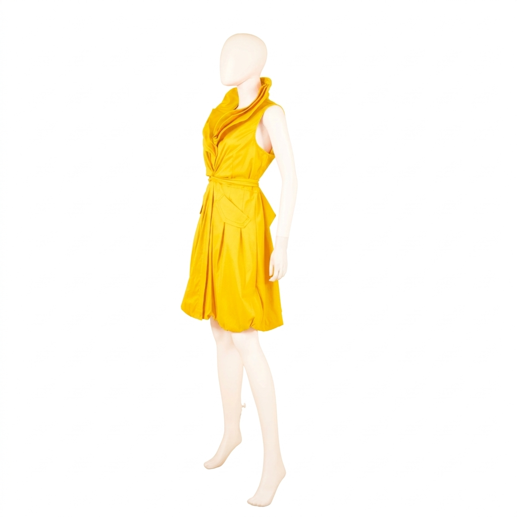 Vestido clásico de brocado jacquard con burbujas - BG