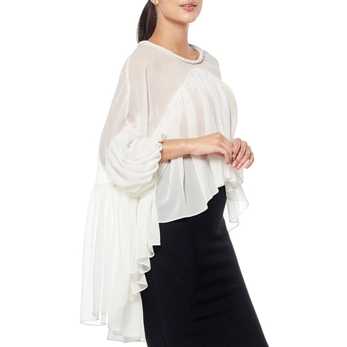 Jewel Neck Blouse - White