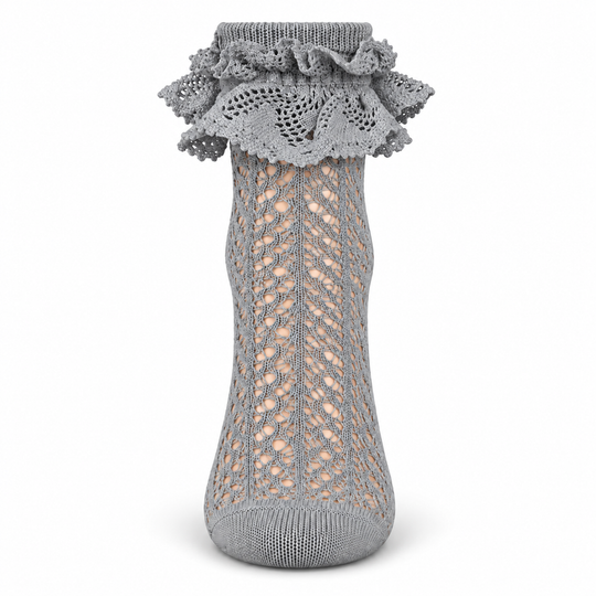 Whimsy Lace Anklet: Grey