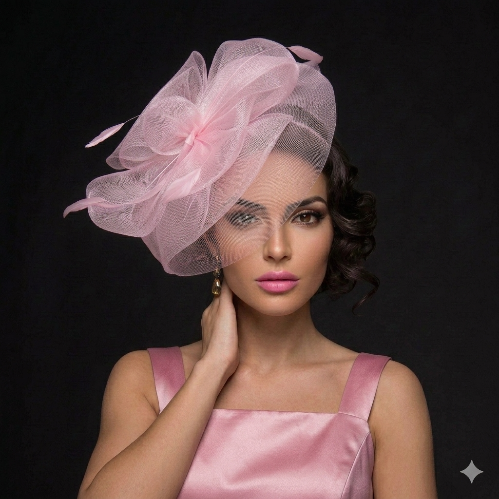 Haarreif mit Crinoline-Blume und Federbesatz: Schwarz