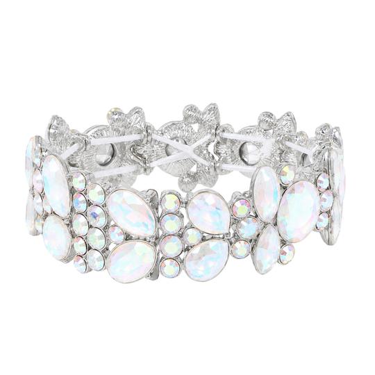 Pulsera elástica de noche con cristales marquesina -PG