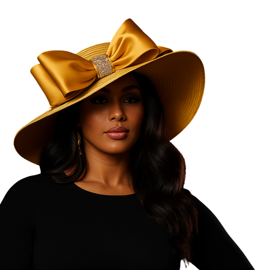 Sombrerero Loco con sombrero de ala ancha y lazo extragrande: negro