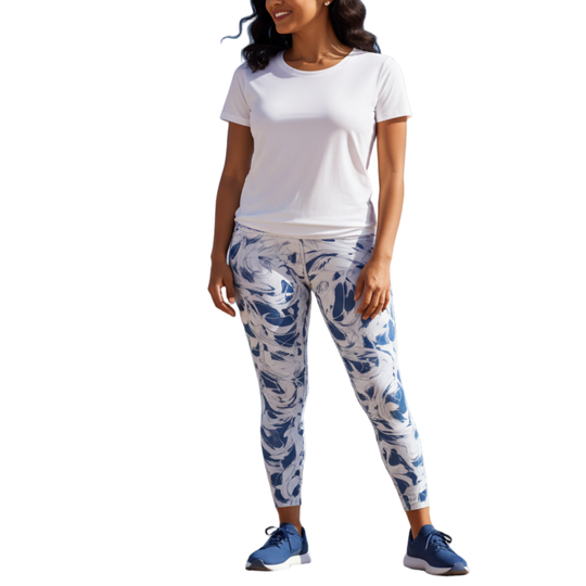 High-Rise Pacific Leggings - Blue - Plus