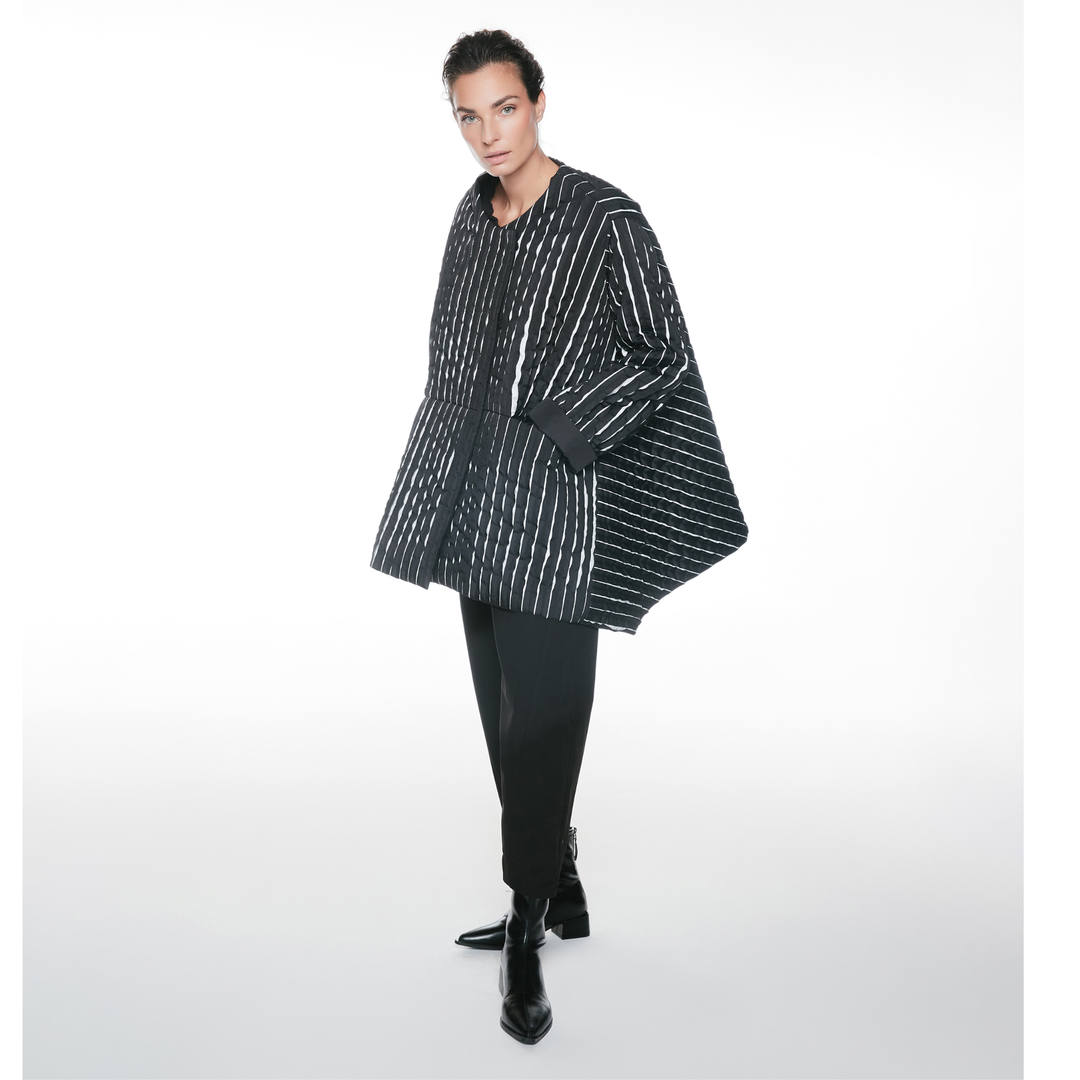 Poppy Black and White Statement Coat by Igor Dobranic