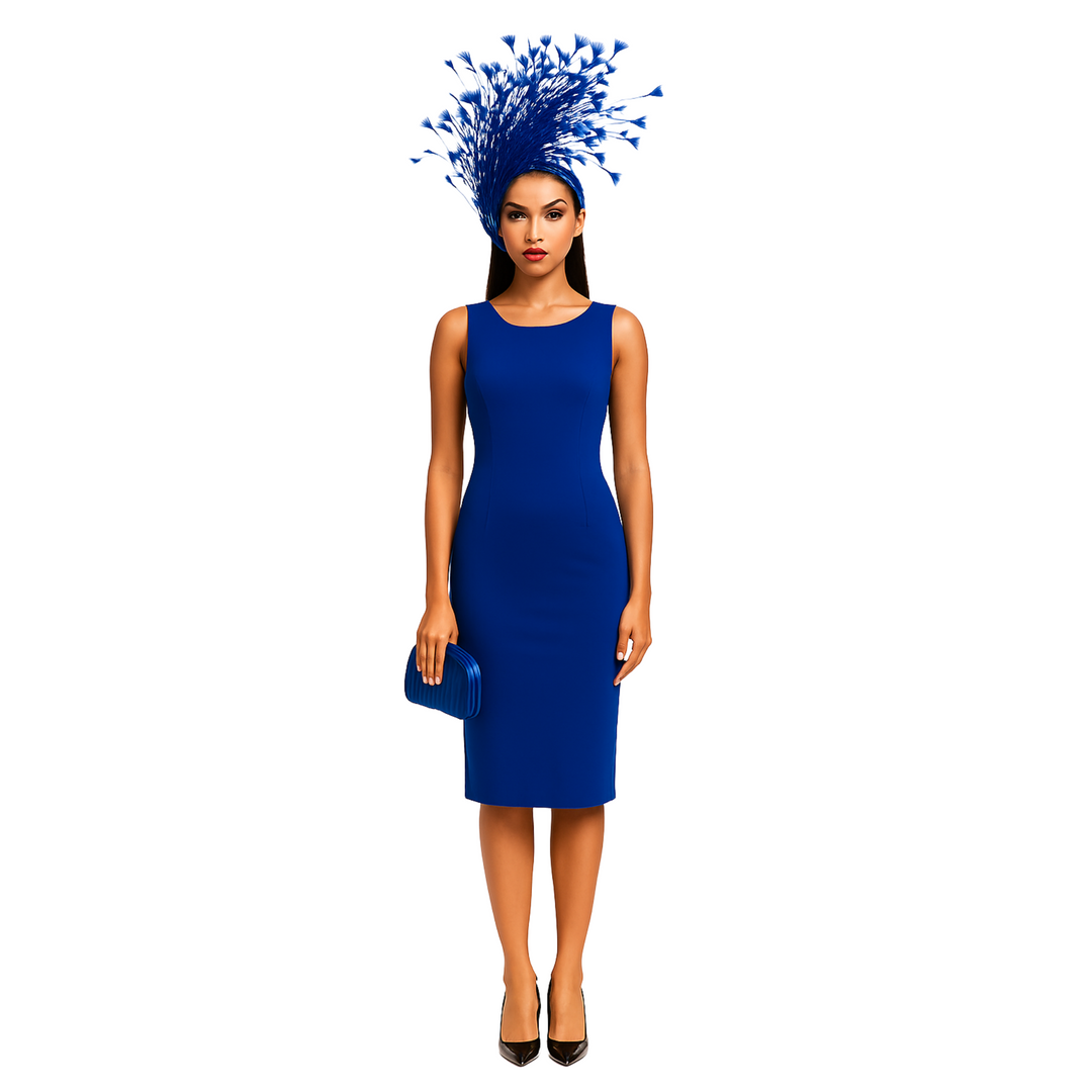 Feather Style Fascinator Headband: Royal