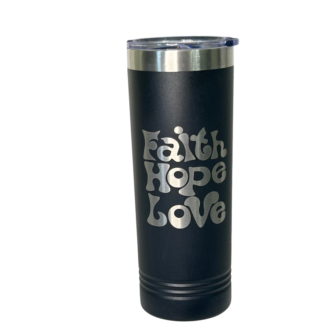 Tumbler - Faith Hope Love - Black