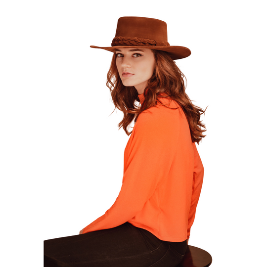 Sombrero de gamuza sintética de Brown Eyed Girl 