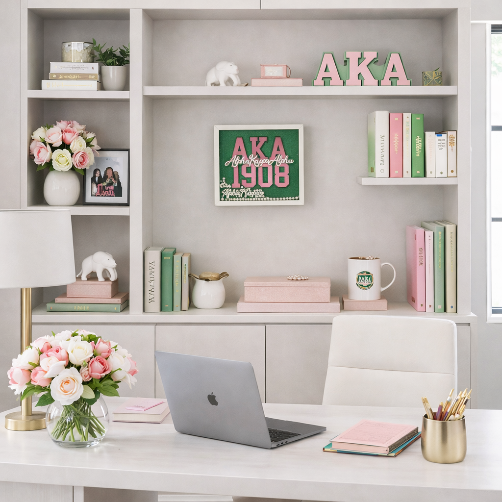 Alpha Kappa Alpha AKA 1908 Shadow Box Wall Decor