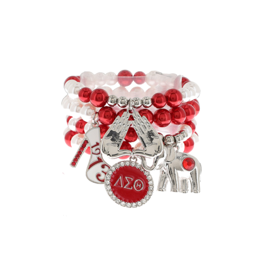 Delta Sigma Theta Sorority 4-Piece Charm Bracelet - Syn