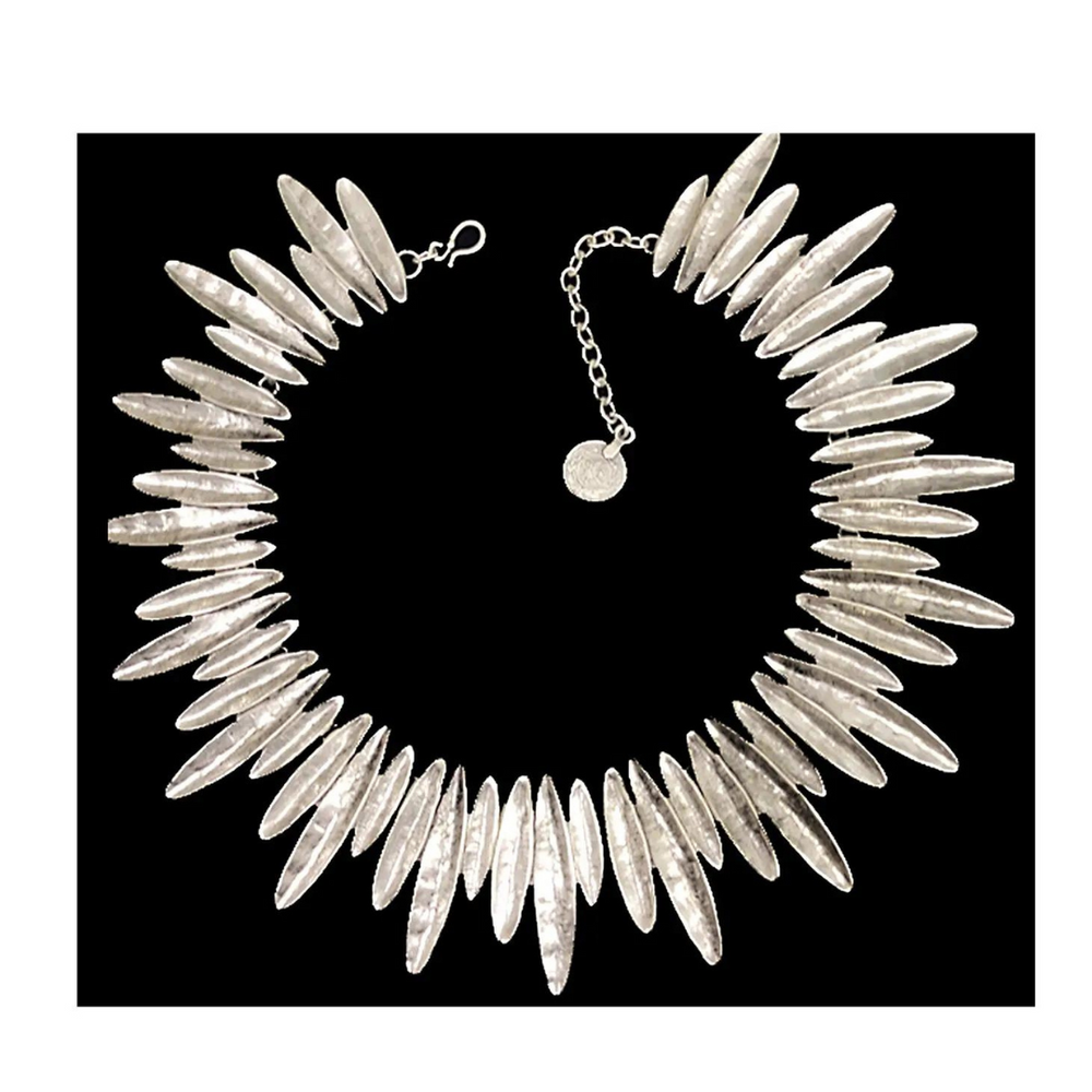 Mini Spike Necklace - Antique Silver