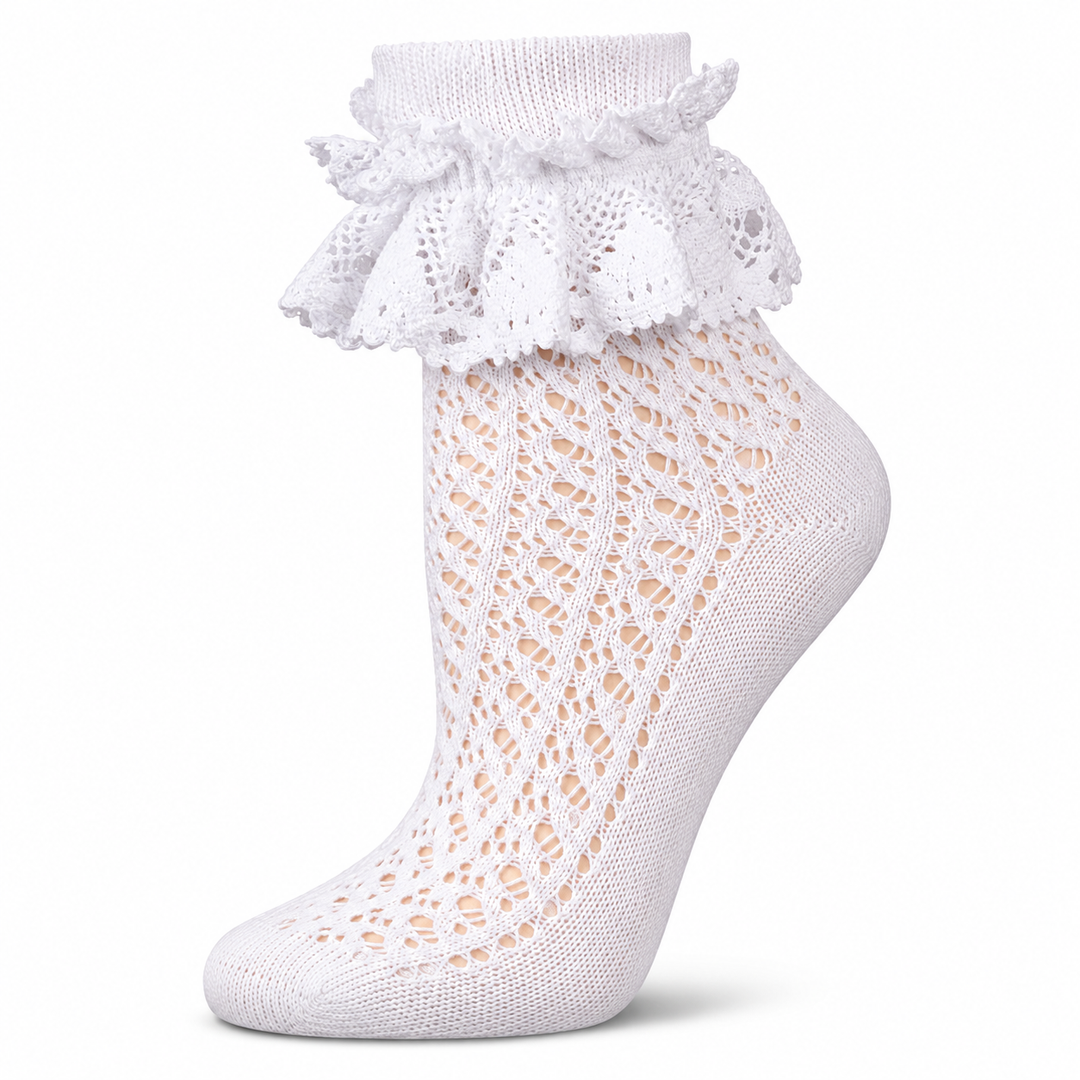 Whimsy Lace Anklet: White
