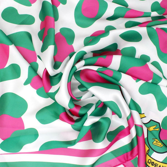 AKA Women’s Scarf – Green & Pink Leopard Print