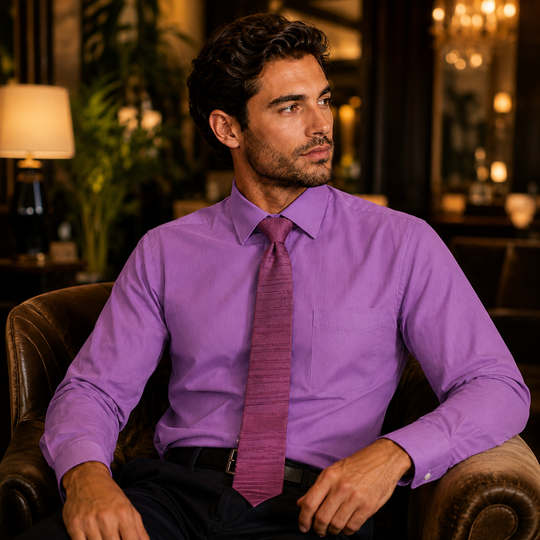 Tunika Hand-Dyed Lavender Pima Cotton Men’s Dress Shirt