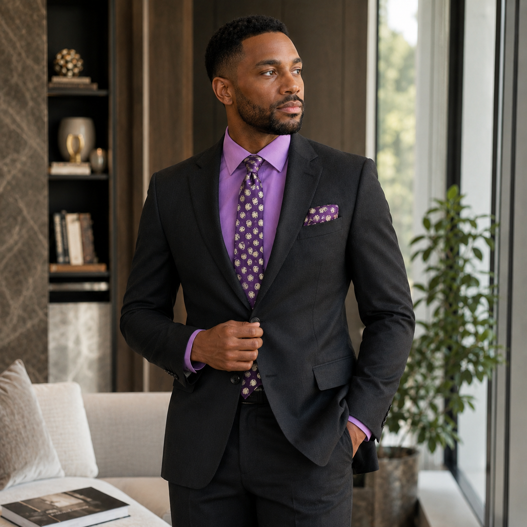 Tunika Hand-Dyed Lavender Pima Cotton Men’s Dress Shirt