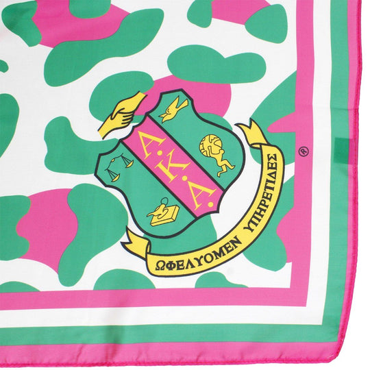AKA Women’s Scarf – Green & Pink Leopard Print
