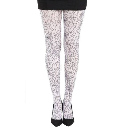 White Spider Printed Tights