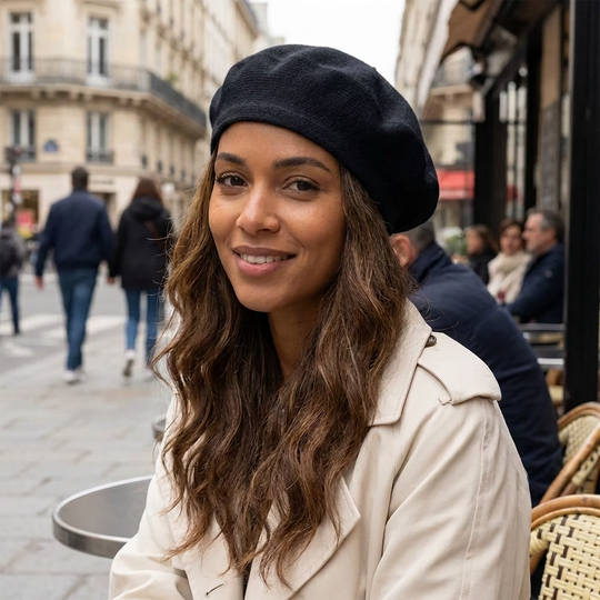 Classic Acrylic Beret - Black
