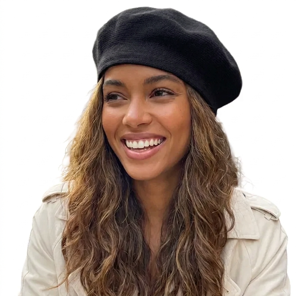 Classic Acrylic Beret - Black