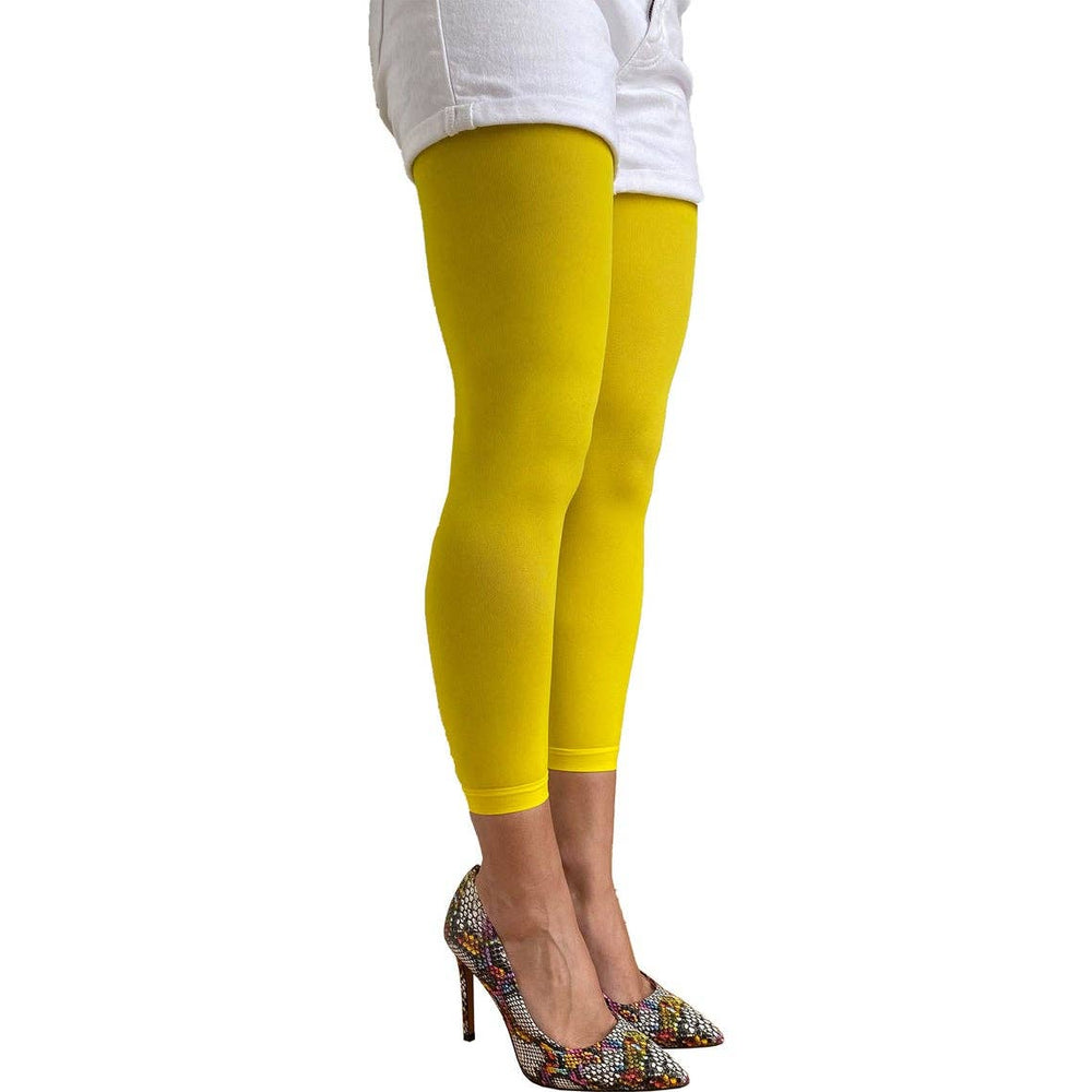 Bright Yellow Opaque Footless Tights