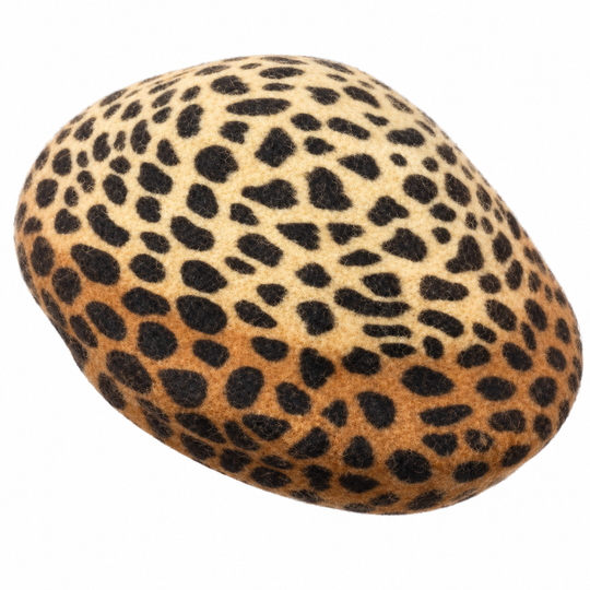 Leopard Print Wool Beret