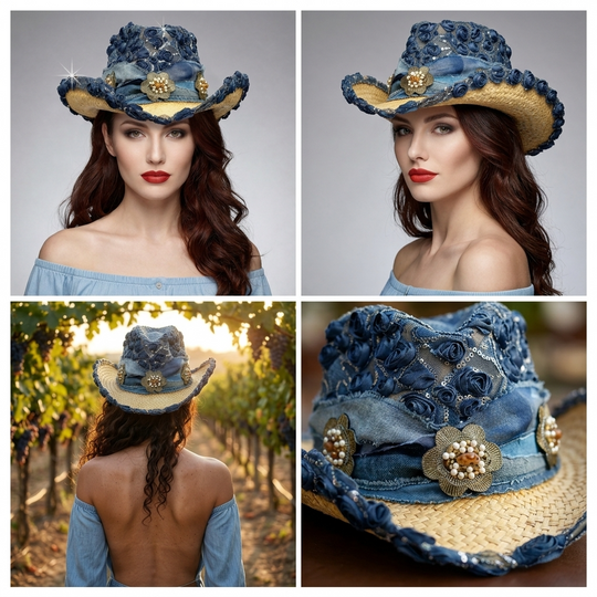 Embroidered Denim Cowboy - Shiloh
