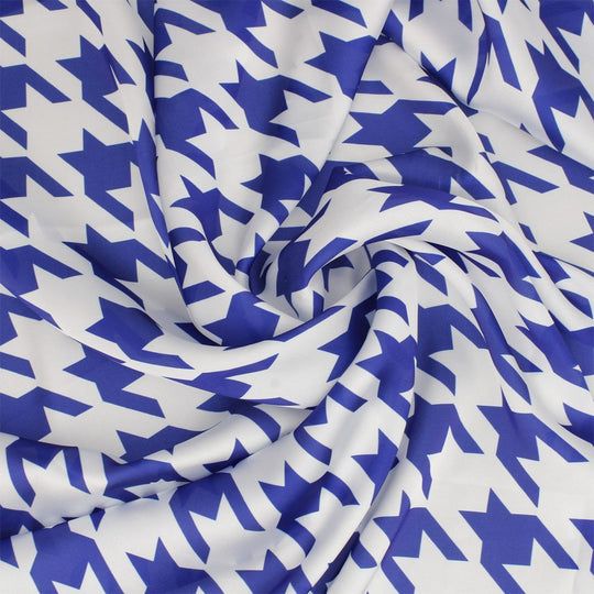 Zeta Phi Beta Royal Blue & White Houndstooth Satin Scarf