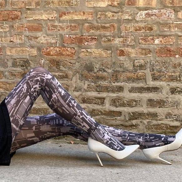 New York City Patterned Printed Tights