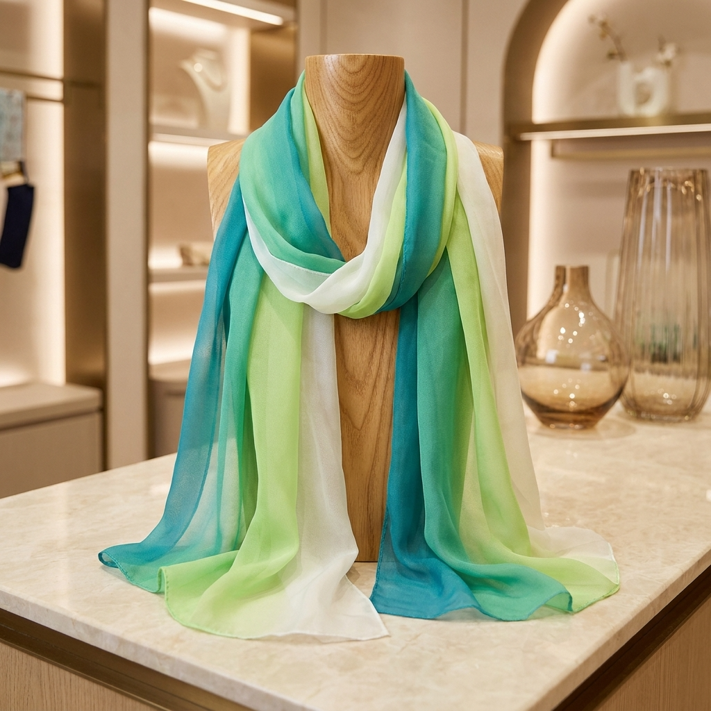 Chiffon-Ombré-Schal – Grün