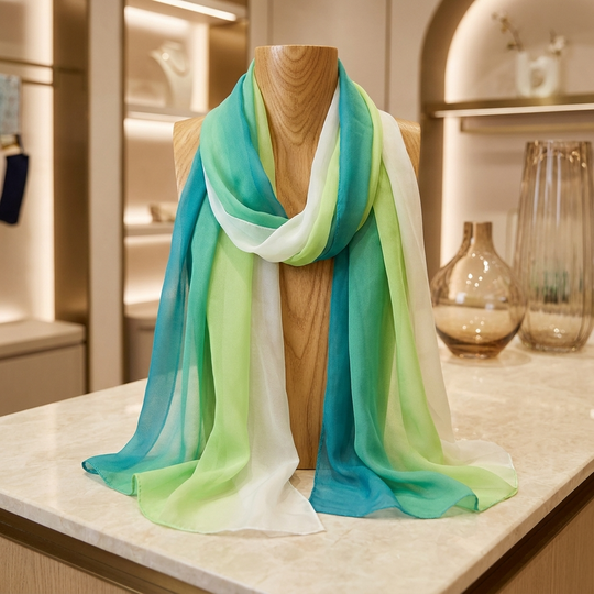 Chiffon-Ombré-Schal – Grün