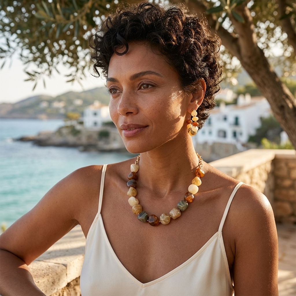 Multitone Beaded Hoop Earrings