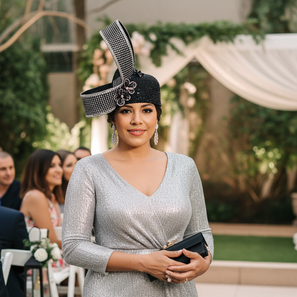 Lumiere Crystal Laden Bubble Hat - Black