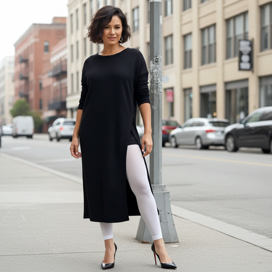 White Opaque Footless Tights