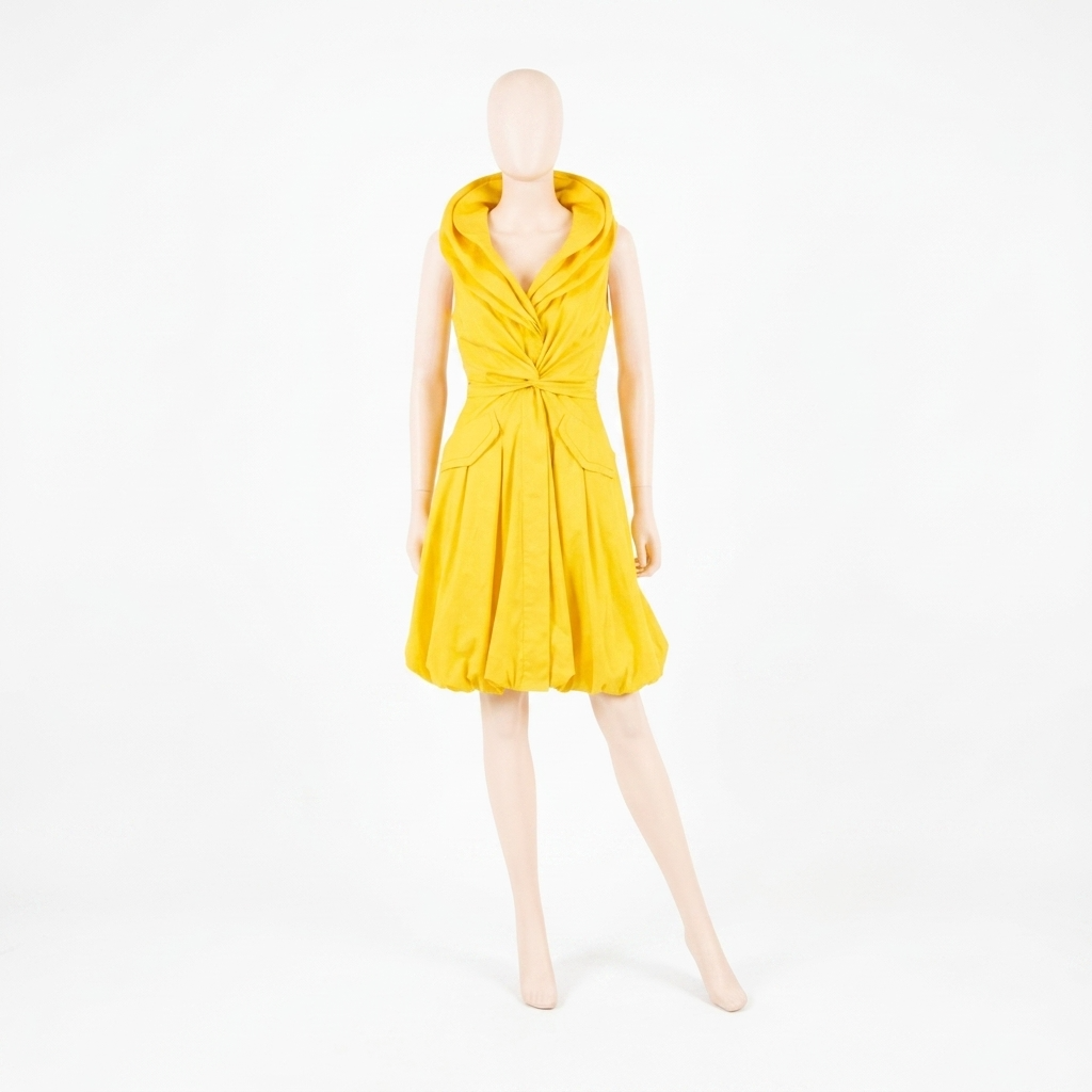 Vestido clásico de brocado jacquard con burbujas - BG