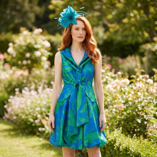 Classic Jacquard Brocade Bubble Dress - BG