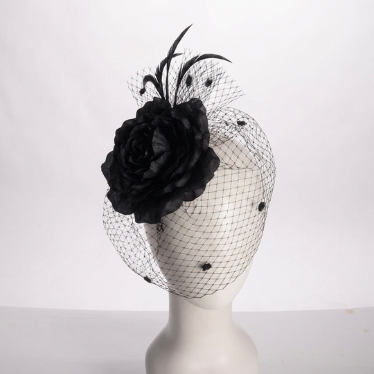 Gelber Seidenblumen-Schleier-Fascinator-Kamm