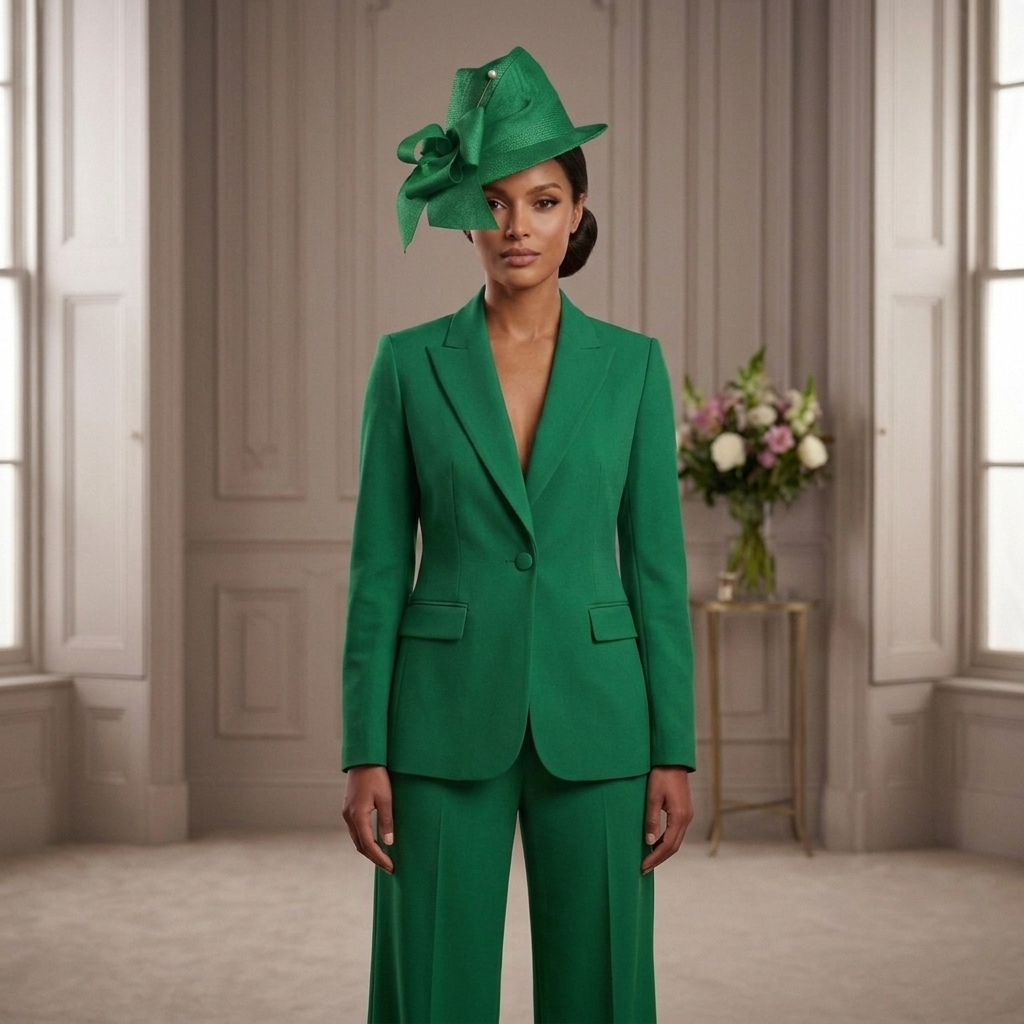 Blushfarbener Fedora-Hut mit Statement-Schleife