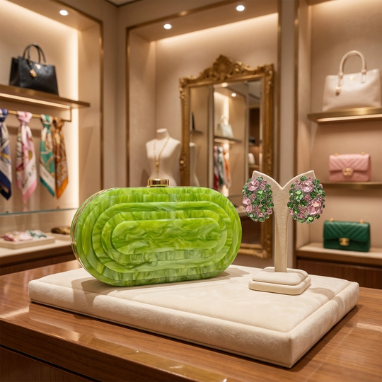 Citrine Deco Clutch – Acrylic Crossbody & Evening Bag