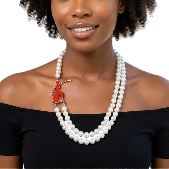 Delta Sigma Theta Lady Fortitude Pearl Necklace