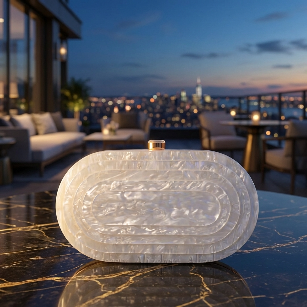 Pearl Deco Clutch – Acrylic Crossbody & Evening Bag