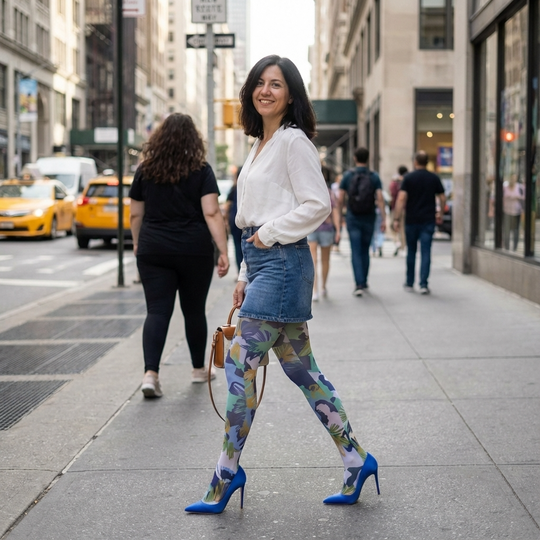 Green Camo Printed Tights