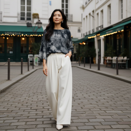 Top Luna de cintura media con efecto tie-dye - Medianoche