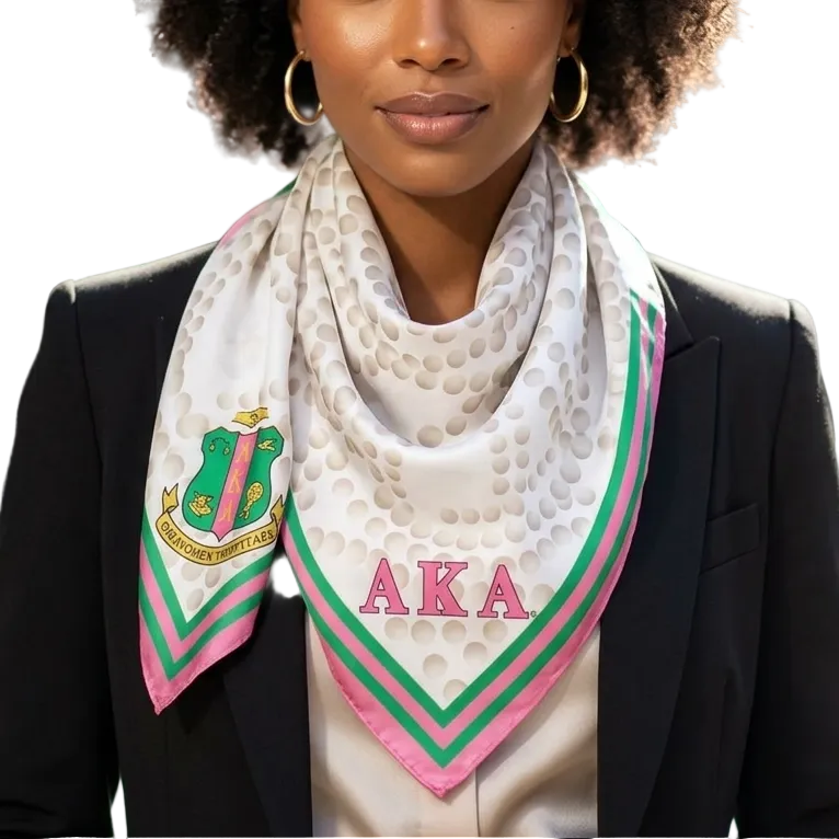 AKA Sorority Women’s Scarf – Pearl Print