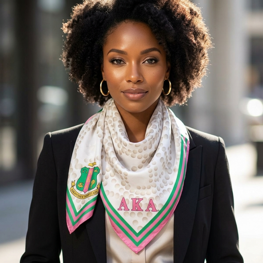 AKA Sorority Women’s Scarf – Pearl Print