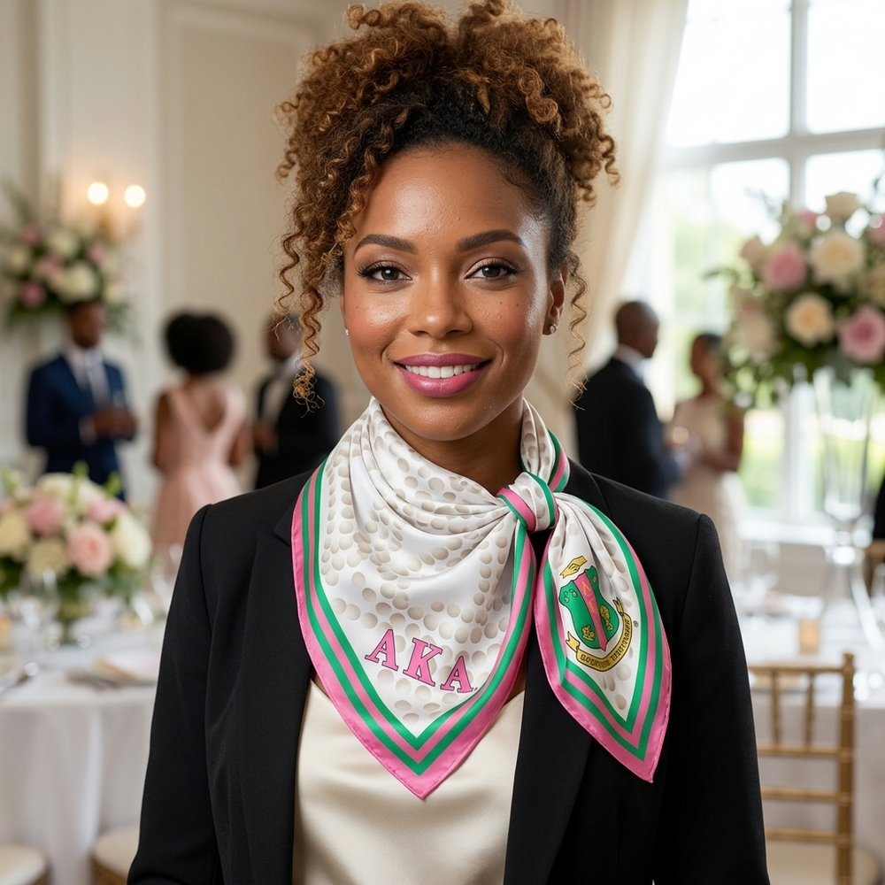 AKA Sorority Women’s Scarf – Pearl Print